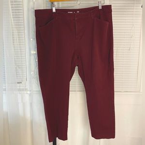 Old Navy High Rise Pixie Pants Maroon